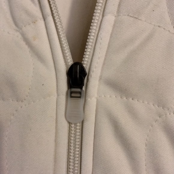 Adidas Womens Full Zip Jacket Coat Warm Soft Sporty Pockets Cream Off White L - Picture 7 of 12